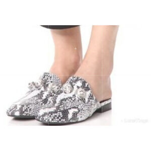 Senso Shoes Women's Size 38 Rio II Mule Loafer Crystal Embellished Snake Print